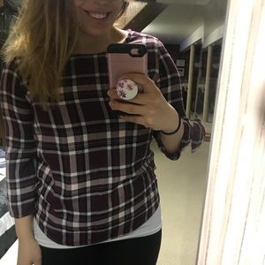 Stitch Fix Plaid Roll-Up Sleeve Shirt- Size M